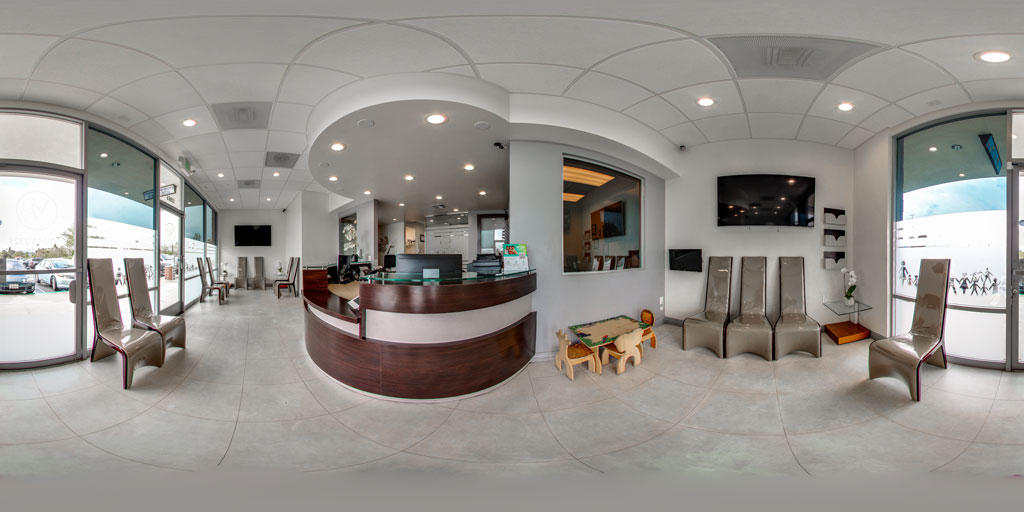 Victory plaza dental group reception area 3d view